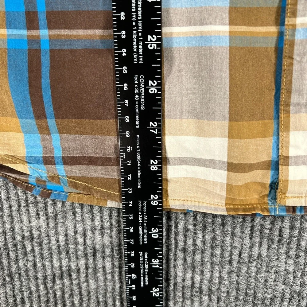 The North Face Shirt Mens Medium Brown Plaid Long Sleeve Button Up‎ Outdoor Camp
